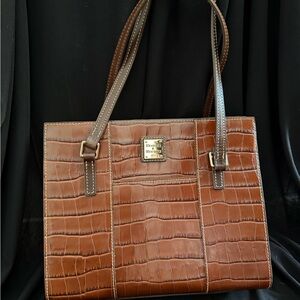 Dooney & Bourke Tan Croc-Embossed Tote